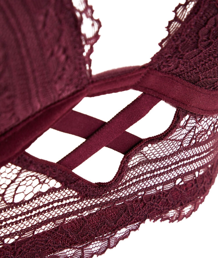 Soutien-gorge v push dentelle everydayiz bordeaux.