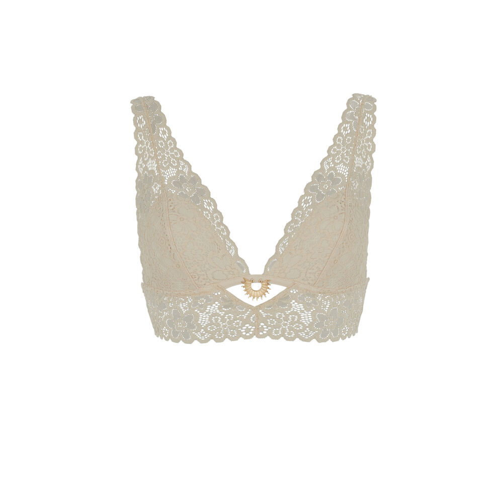 Soutien-gorge triangle dentelle - ecru écru.