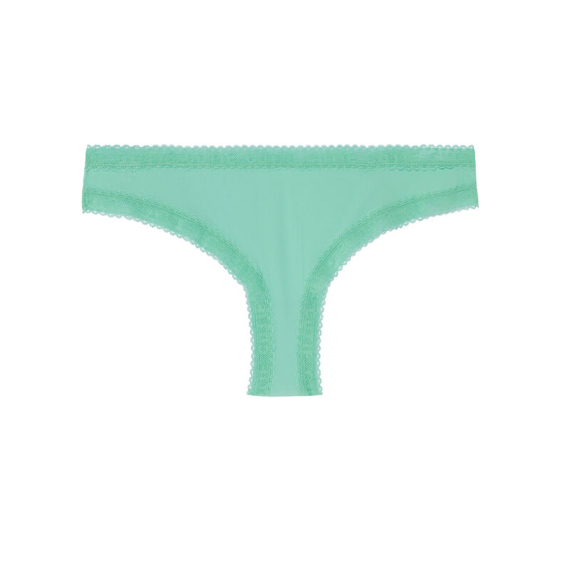 culotte en microfibre et détails dentelle - vert culotte en microfibre et détails dentelle - vert;