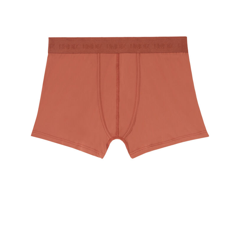 boxer uni en micro - pêche foncé boxer uni en micro - pêche foncé;