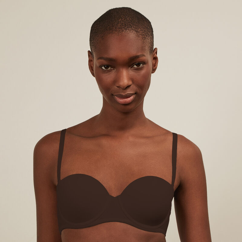 Soutien-gorge bandeau en micro - marron Soutien-gorge bandeau en micro - marron;