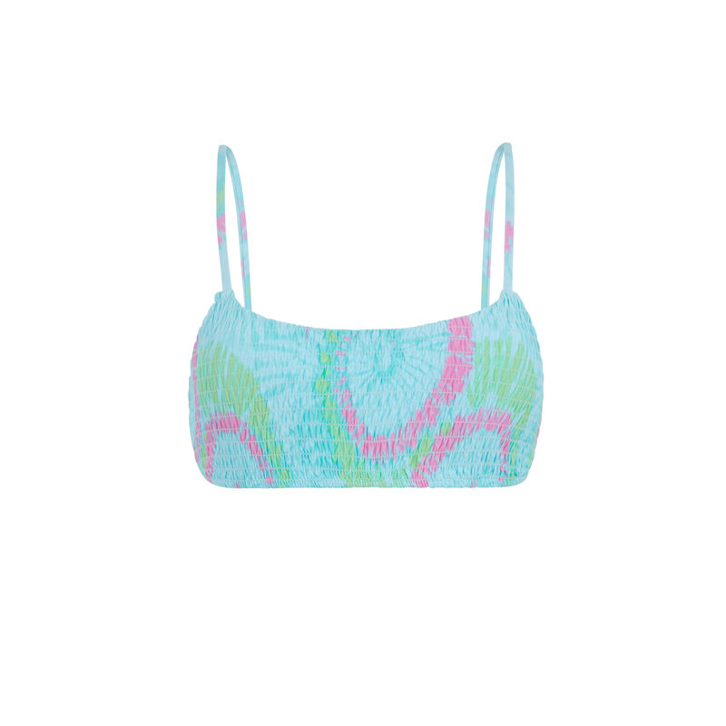 Haut de maillot de bain brassière à imprimé - bleu turquoise Haut de maillot de bain brassière à imprimé - bleu turquoise;