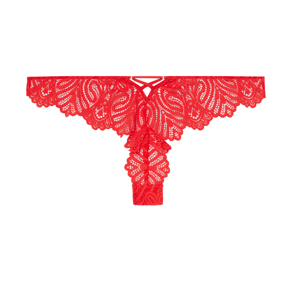 Tanga détail liens - rouge rouge.