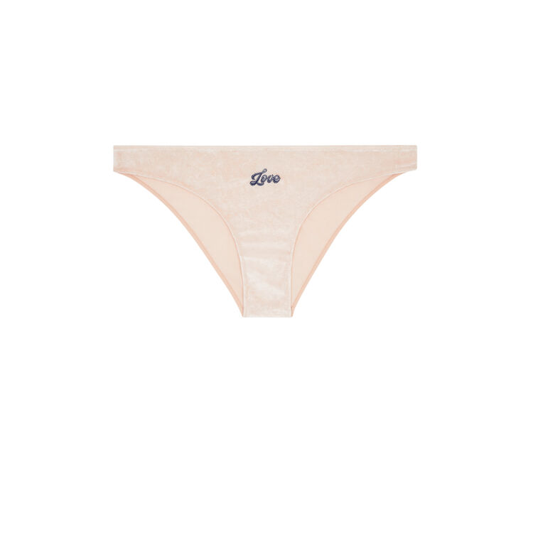 Culotte en velours fluffiz rose poudré.