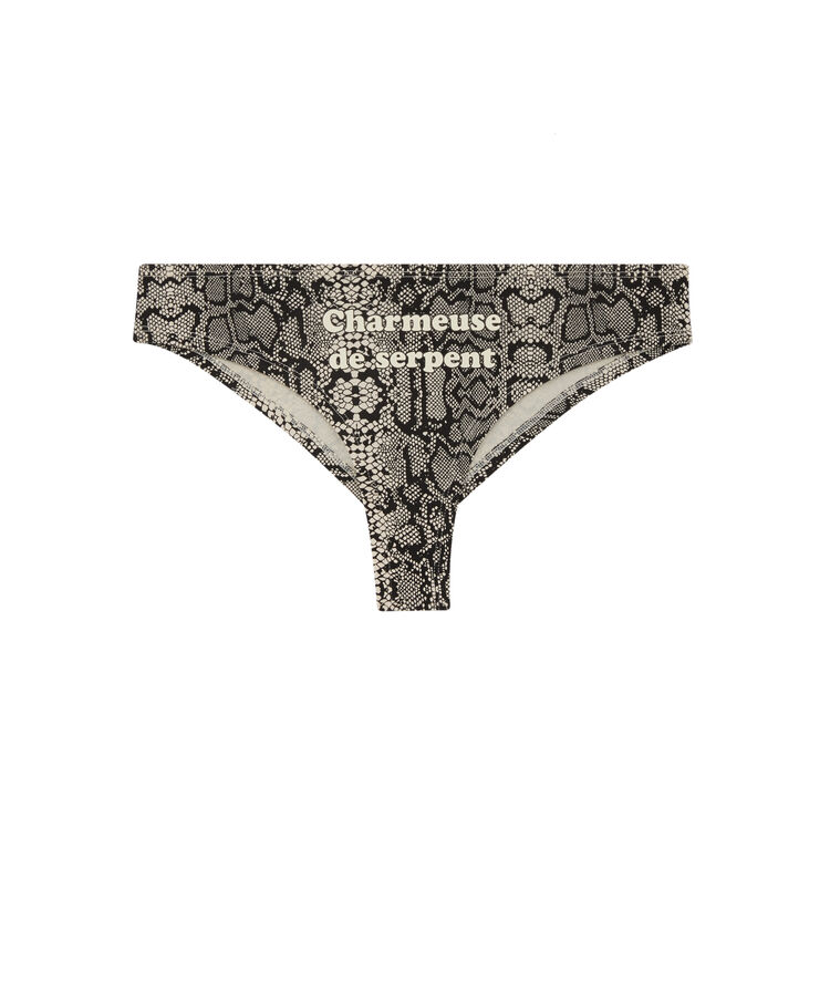Tanga imprimé serpent - noir noir.