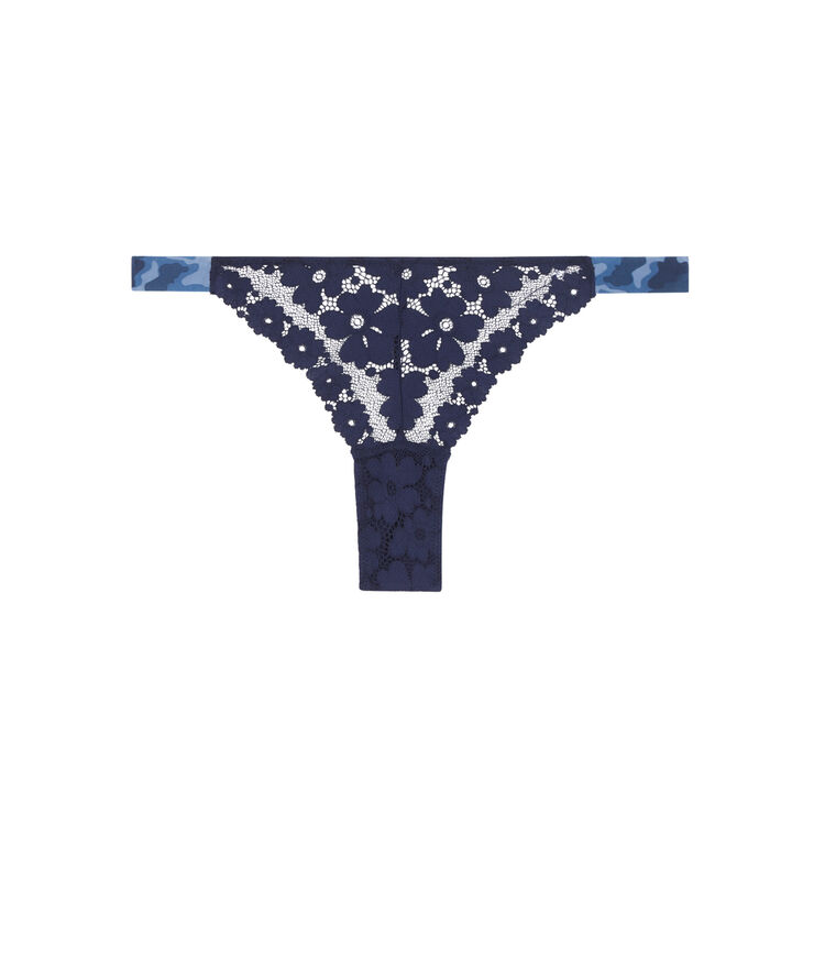 Tanga dentelle detail camo coloramadiz bleu marine.