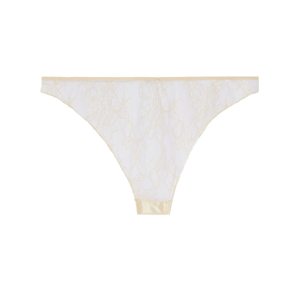 Tanga effet satiné - écru ecru.
