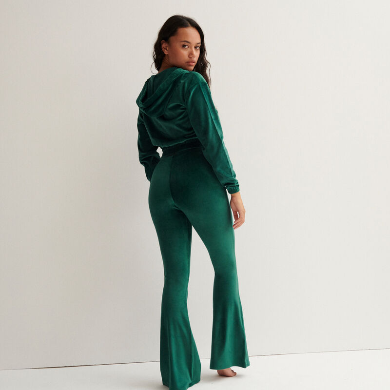 pantalon taille haute pattes def en velours - sapin pantalon taille haute pattes def en velours - sapin;