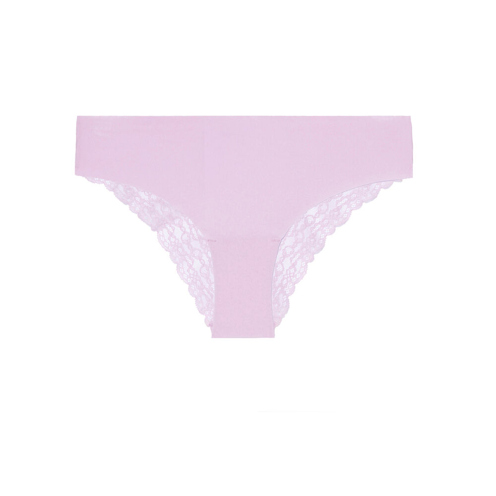 Culotte en micro et dentelle - lilas violet.