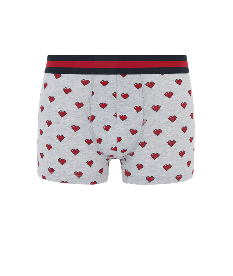 Boxer en coton print cœurs espgrandegueuliz gris.