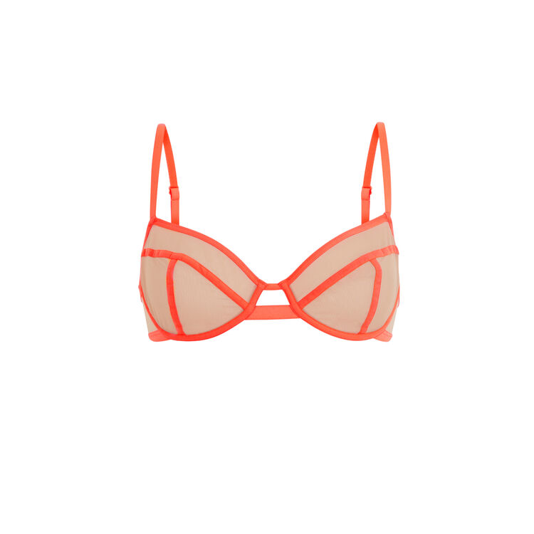 Soutien-gorge corbeille corail fluo saturiz rose.