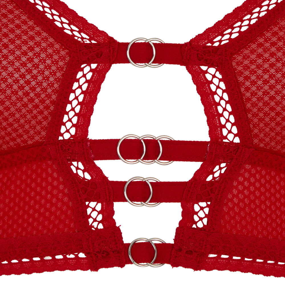 Soutien-gorge triangle en résille - rouge rouge.