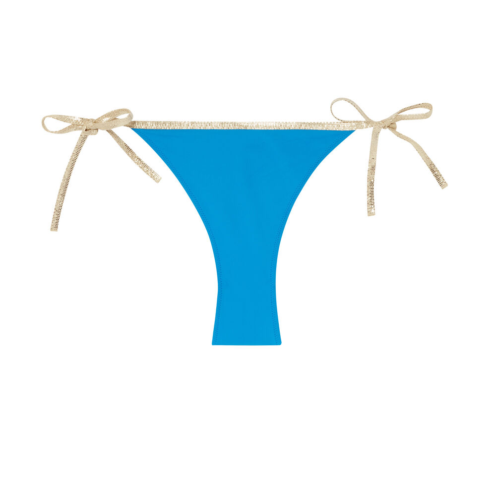 Bas de maillot culotte bikini côtés noués - bleu bleu.