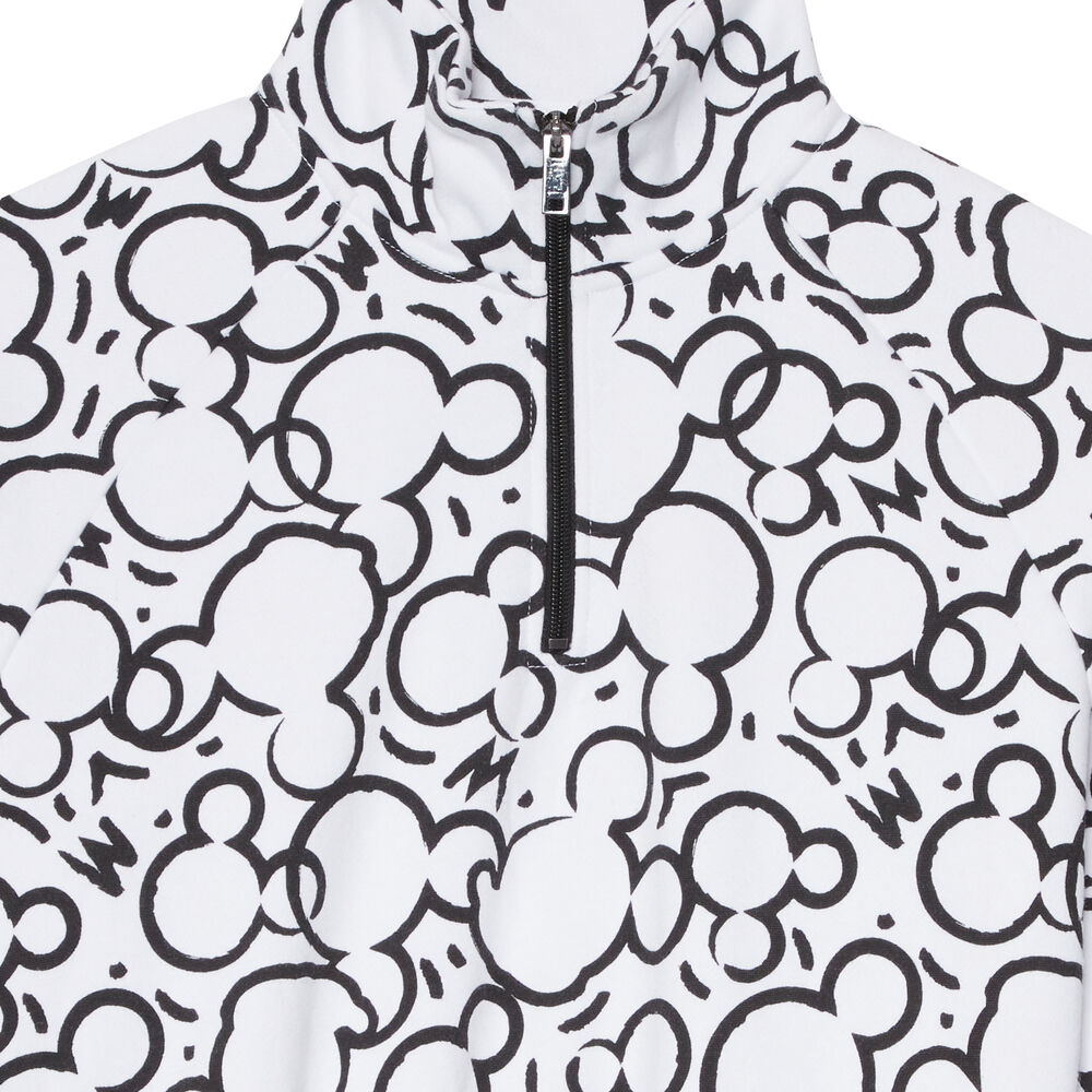 Sweat zippé à imprimé tête de mickey - blanc blanc.