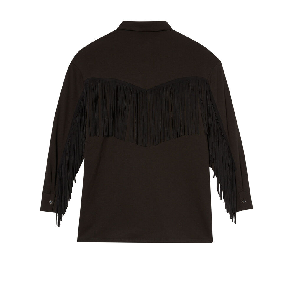 Chemise à franges - noir noir.