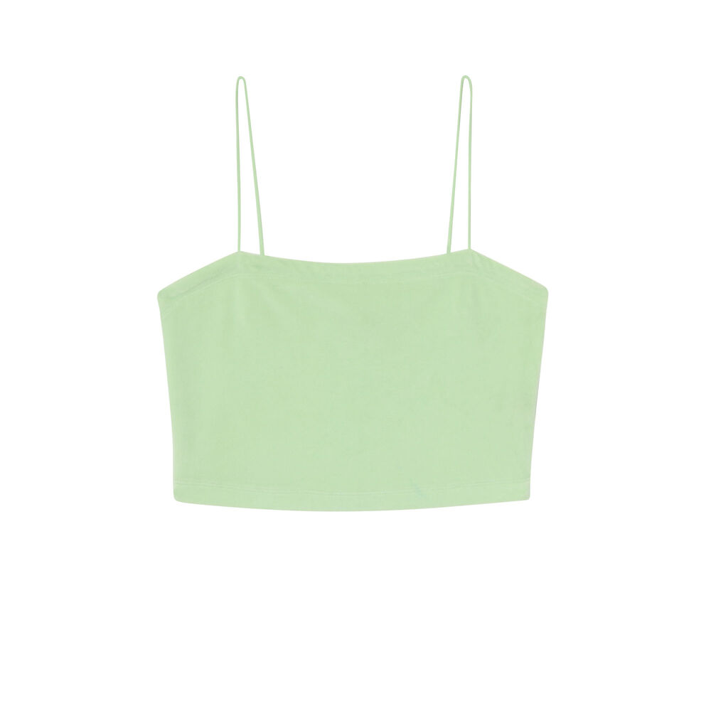 Top en velours à fines bretelles - vert vert.