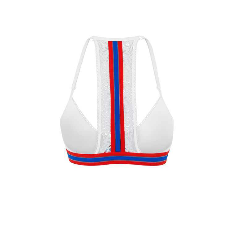 Soutien-gorge ampliforme dentelle détail bande coolgirliz blanc.