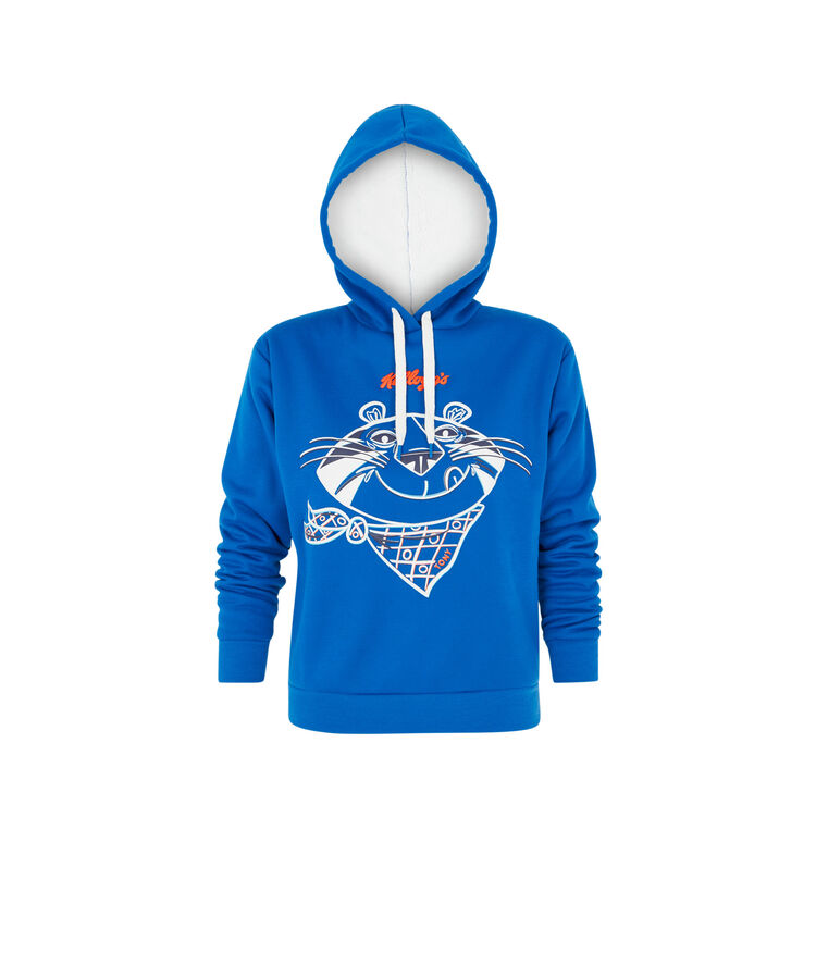 Sweat à capuches licence kellogg's tonyiz bleu roi.