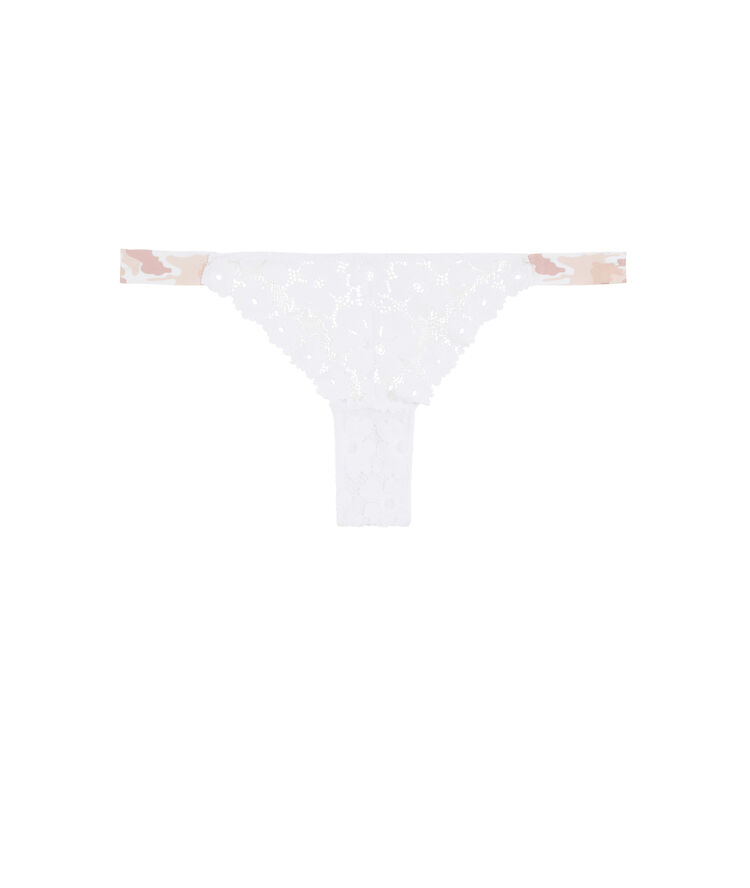 Tanga dentelle detail camo coloramadiz blanc.
