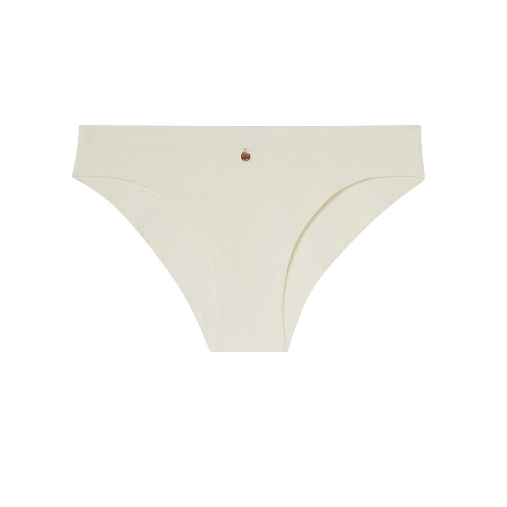 Culotte effet gauffré détail bijou - écru écru.