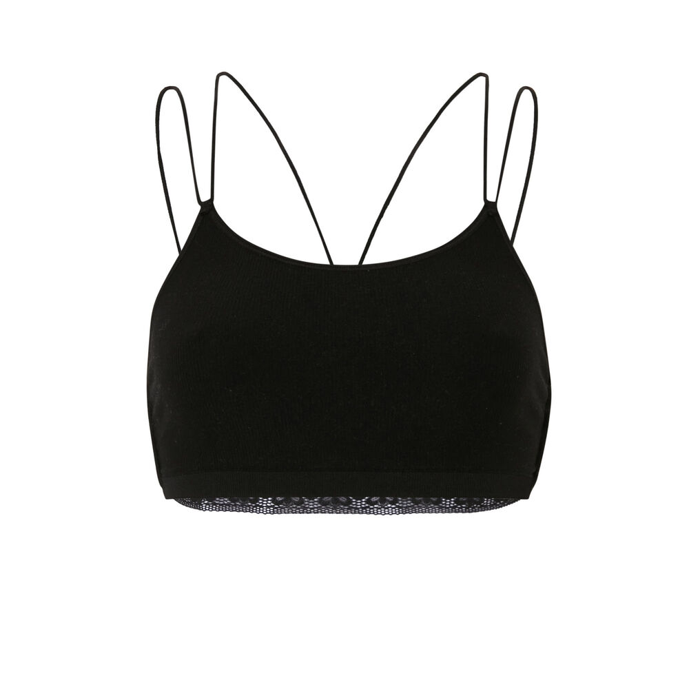 Soutien-gorge brassière sans armatures - noir noir.