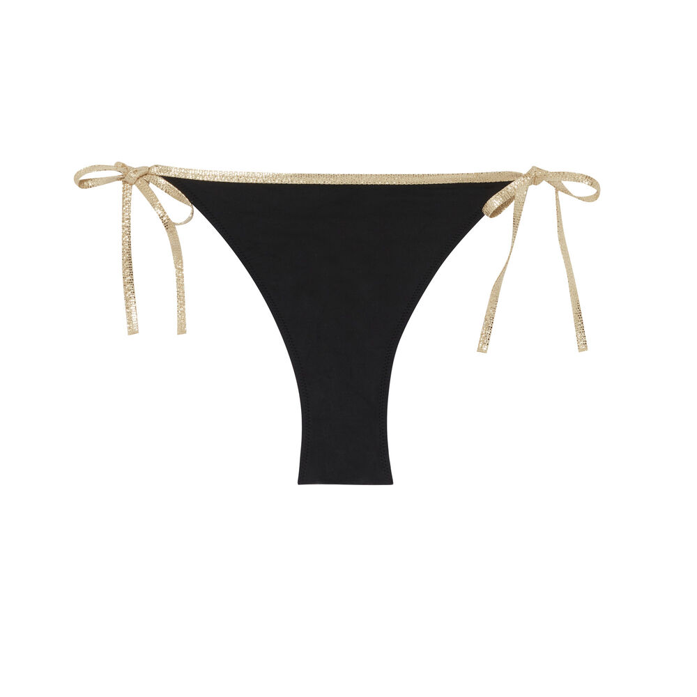 Bas de maillot culotte bikini côtés noués - noir noir.