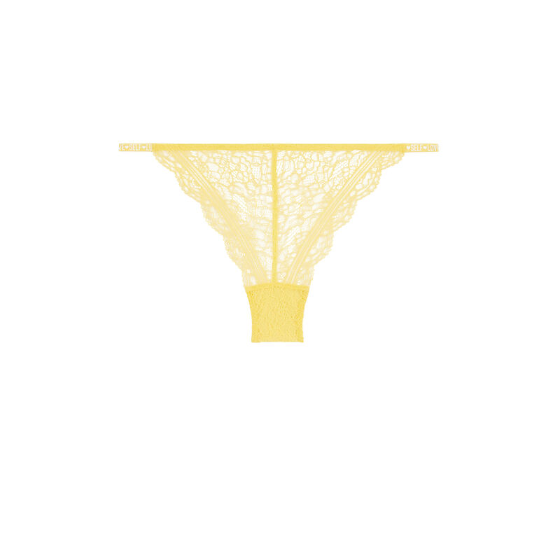 Culotte en dentelle détail banding - jaune pastel Culotte en dentelle détail banding - jaune pastel;