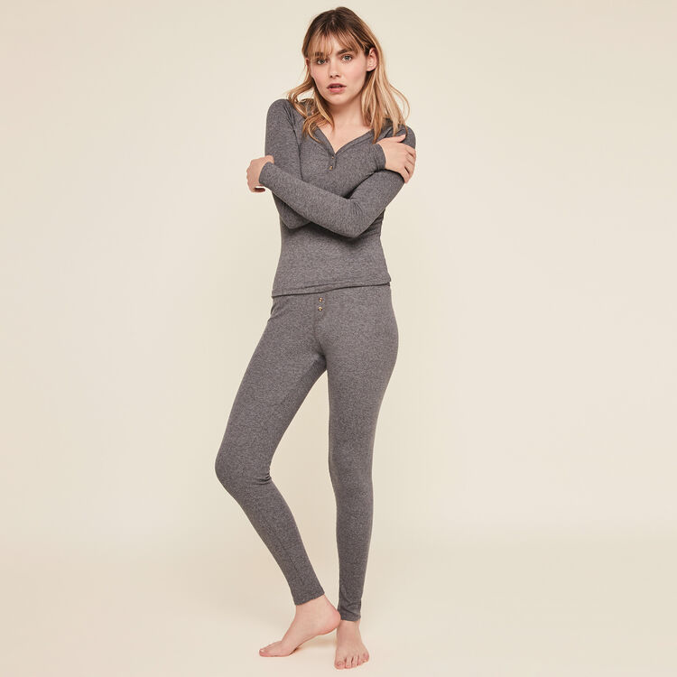 Legging cotelé uni minimimiz gris.