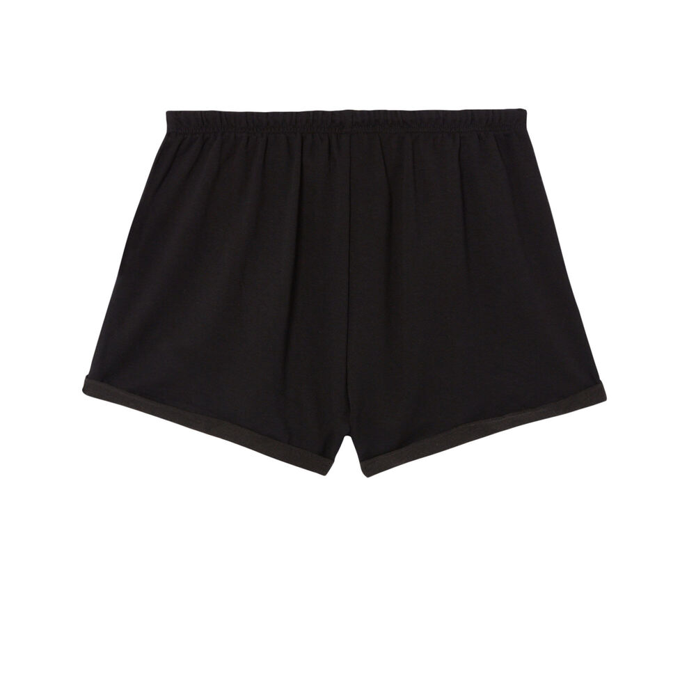 Short uni à détail cordon - noir noir.