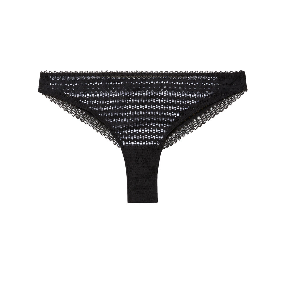 Cheeky en dentelle fine - noir noir.