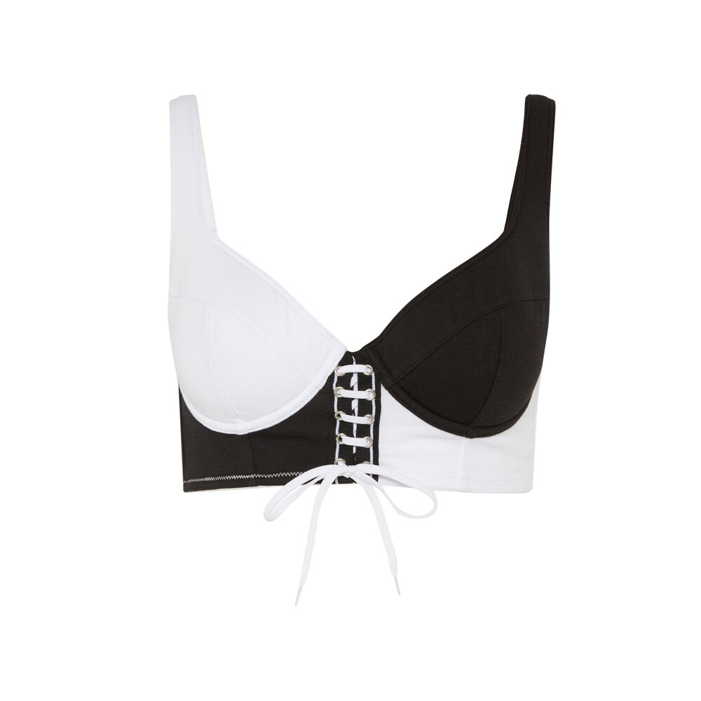 Soutien-gorge ampliforme effet bicolore - noir noir.
