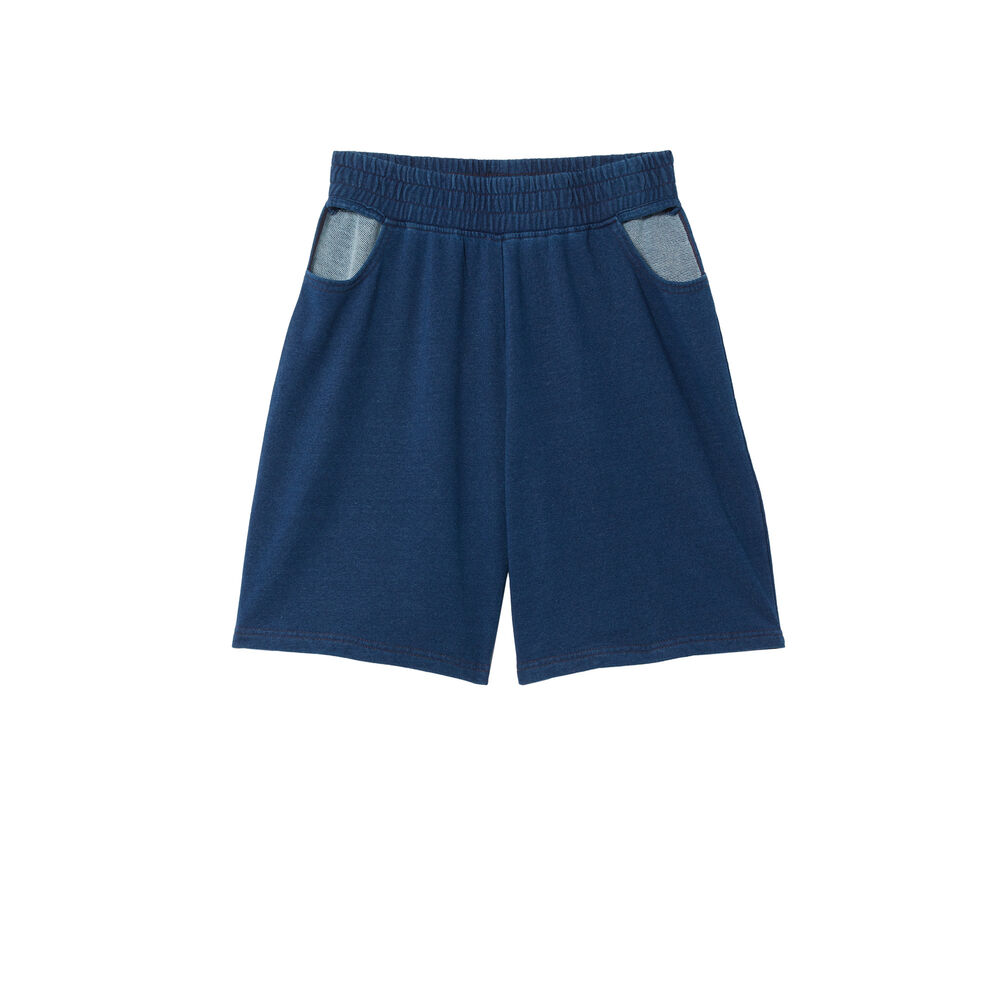 Short hanches ajourées - bleu bleu.