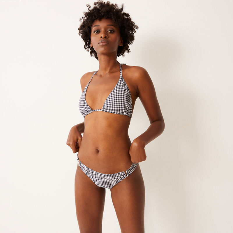 haut de maillot à motif vichy - bleu haut de maillot à motif vichy - bleu;
