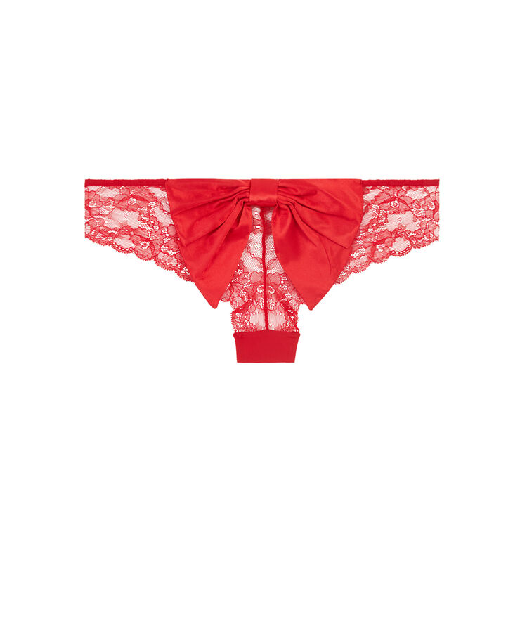 Shorty satiné détail noeud beaucadidiz rouge.