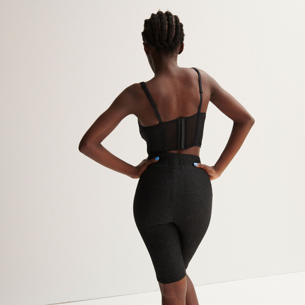 Bustier à paillettes aya x undiz - noir noir.