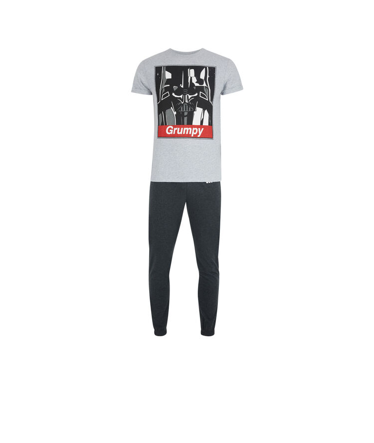 Set pyjama top + pantalon licence star wars engdarthobeiz gris.