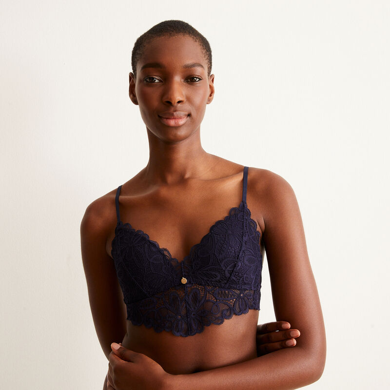 soutien-gorge triangle sans armatures - bleu soutien-gorge triangle sans armatures - bleu;