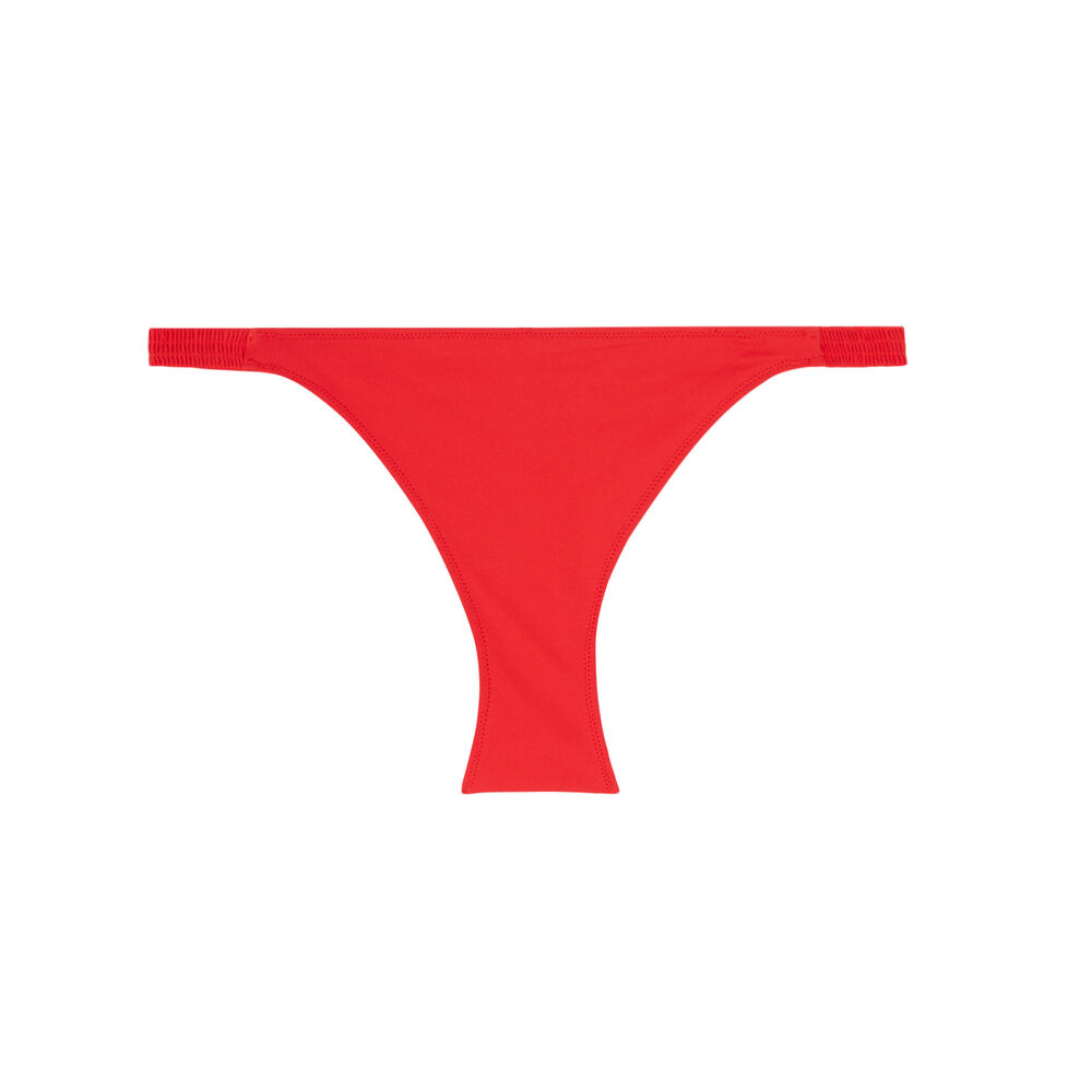 Bas de maillot à détail fronces - rouge rouge.