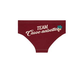 Shorty en micro &agrave; message casseniz bordeaux.