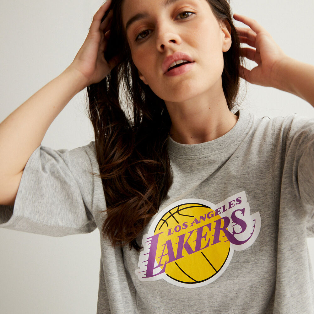 Top oversize los angeles lakers - gris gris.