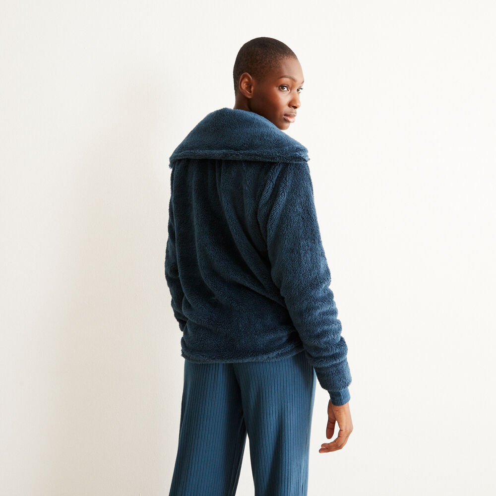 Veste polaire zippée - bleu bleu.