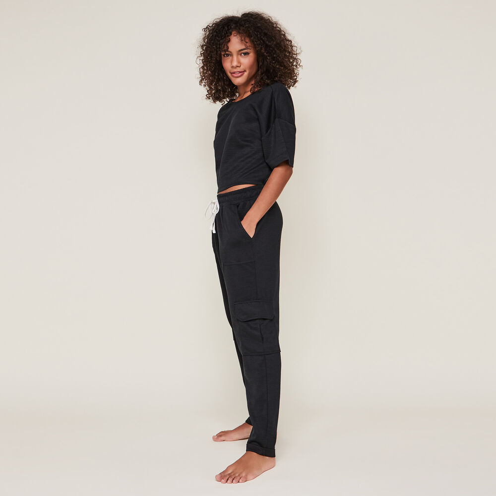 Pantalon uni en jersey stitchjoggiz noir.