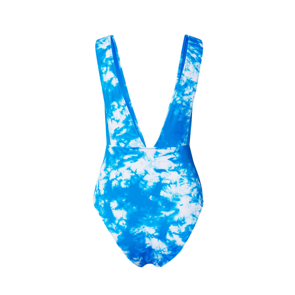 Maillot une pièce à décolleté plongeant - bleu bleu.