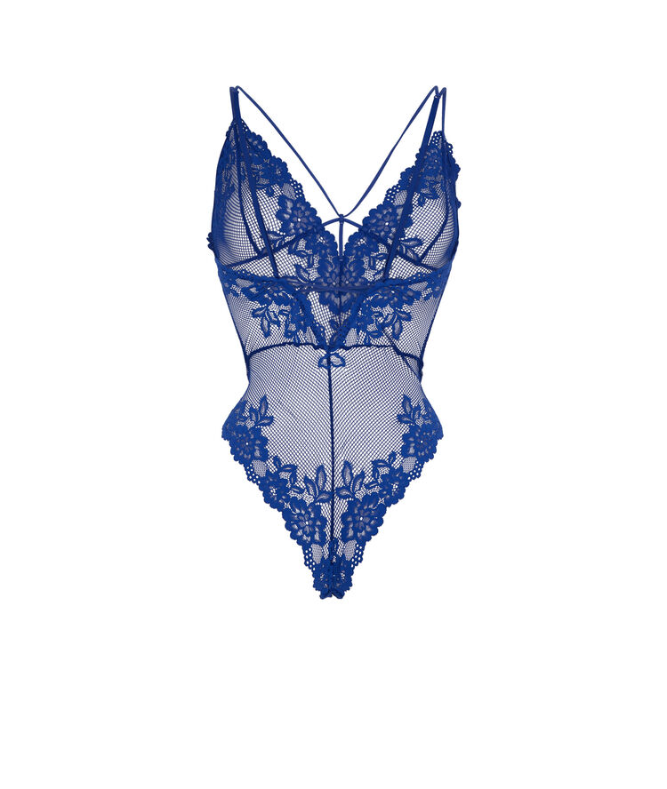 Body en résille - bleu roi bleu.