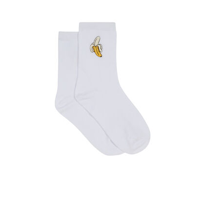 Chaussettes blanches bananasmiliz white.