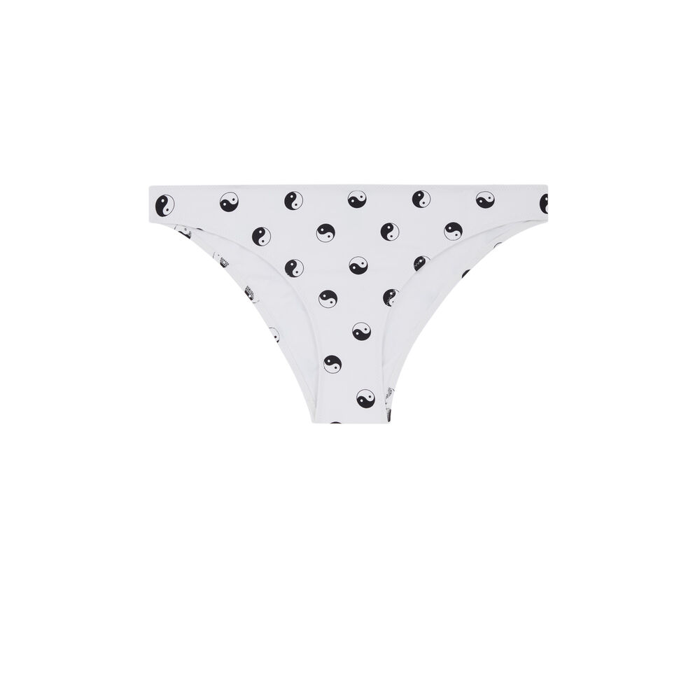 Bas de maillot de bain culotte yin et yang - blanc blanc.