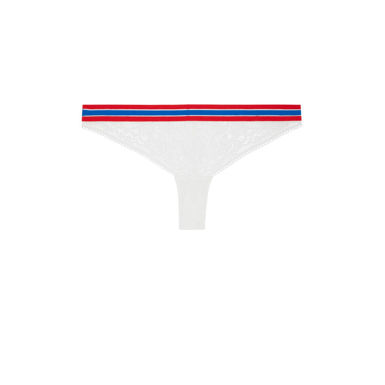 Tanga en dentelle détail bande coolgirliz blanc.