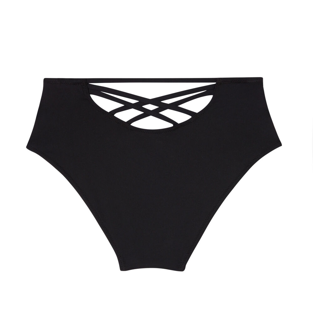 Bas de maillot culotte taille haute - noir noir.