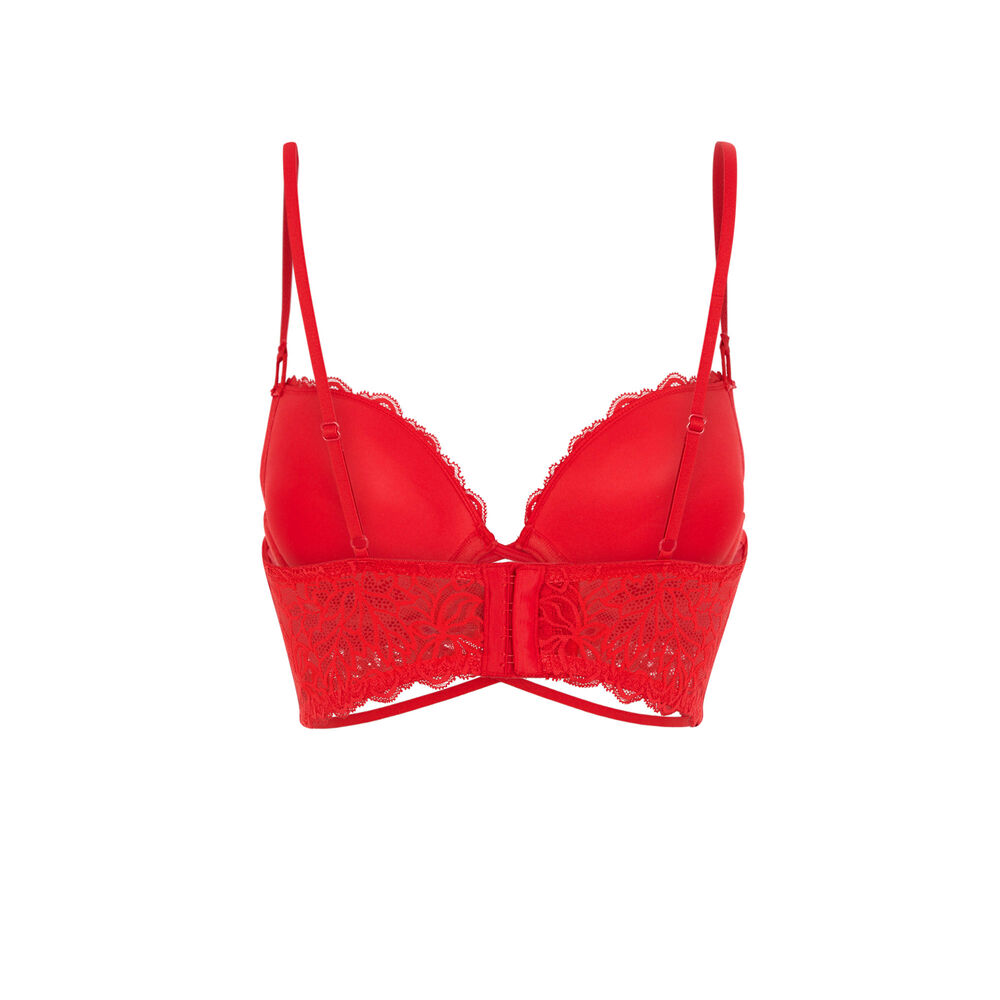 Soutien-gorge push-up en dentelle - rouge rouge.