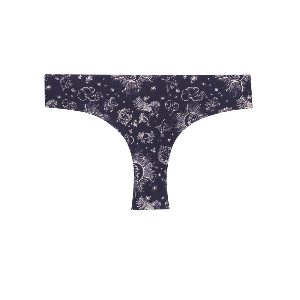 Culotte en micro et dentelle motifs astro - bleu bleu.